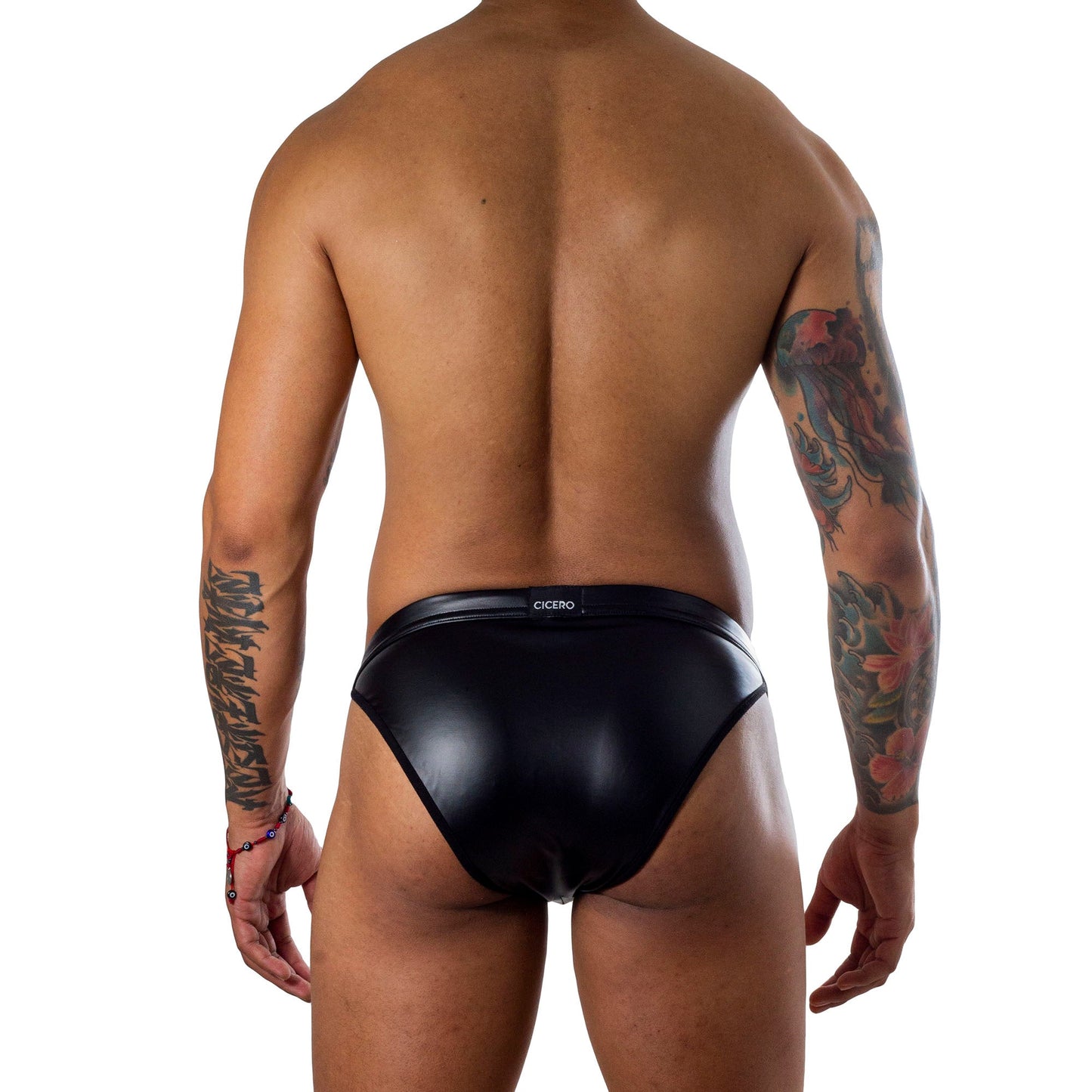 SB0022 Bondage Brief Bikini Vinipiel Negro