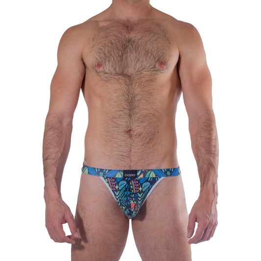 SB0024 Brief Bikini Ahau Dzilam estampado de plumas de colores sublimado skinit