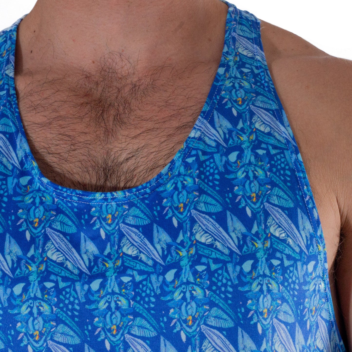 TT0009 Tank Top Ahau Cuzama estampados de figuras de hojas azules sublimado skinit