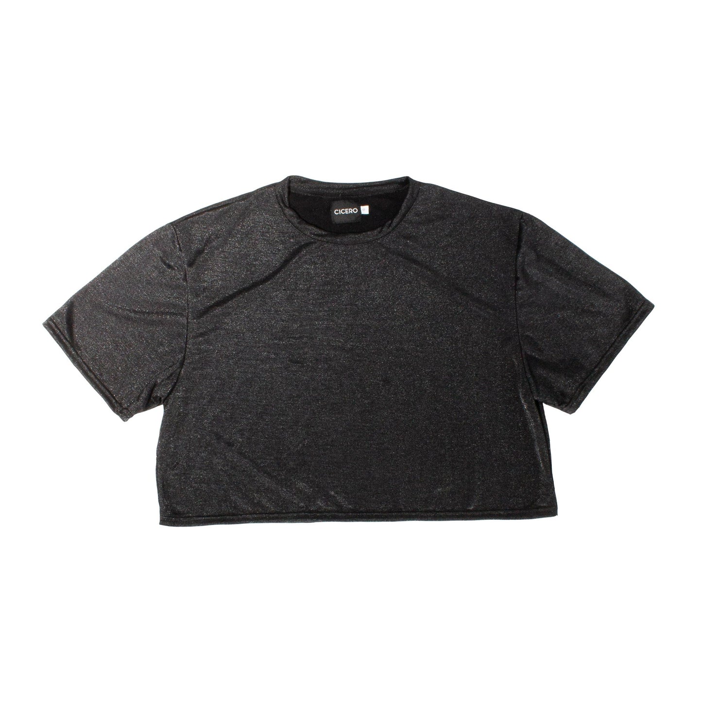 CT0002 Crop top brillos negro