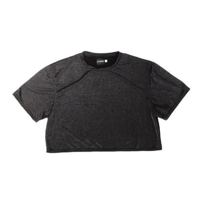 CT0002 Crop top brillos negro