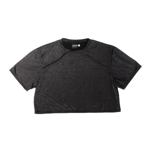 CT0002 Crop top brillos negro
