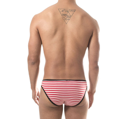 SL0073 Slip Drake rayas rojas y blancas comfort