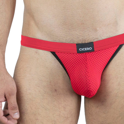 SB0011 Brief bikini Rojo unwet / pretina negra