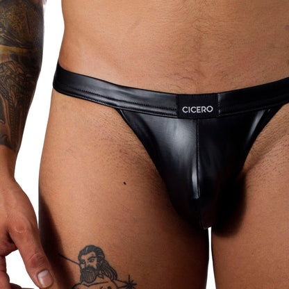 SB0022 Bondage Brief Bikini Vinipiel Negro