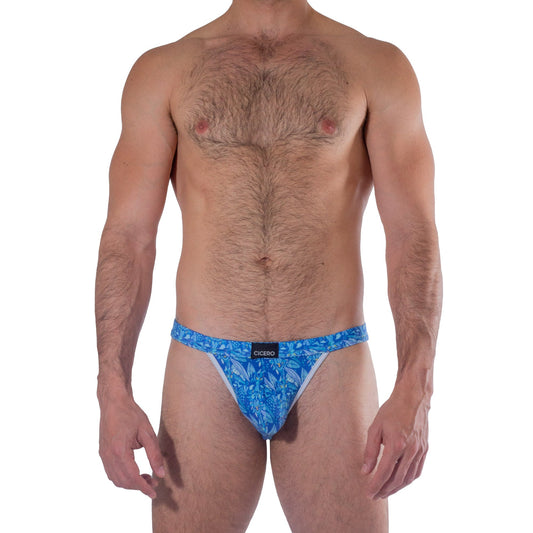 SB0023 Brief Bikini Ahau Cuzama figuras de estampados azules sublimado  skinit