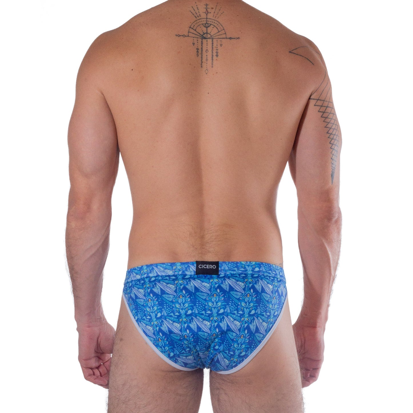 SB0023 Brief Bikini Ahau Cuzama figuras de estampados azules sublimado  skinit