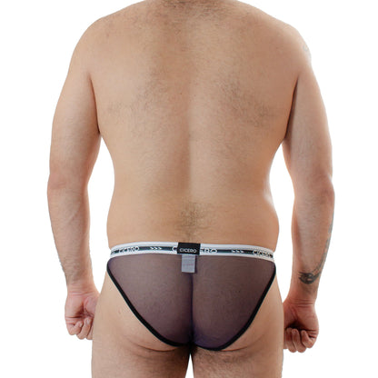 SB0063 Brief Bikini Navy Temptation Mesh Azul marino total skinit