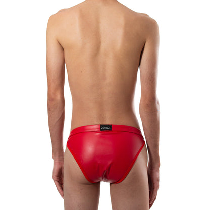 SB0074 Brief Bikini Crimson Secret vinipiel rojo