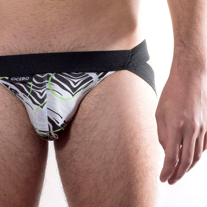 SD0014 Jockstrap Suspensorio Doble Animal Print Cebra Hypnotic & Wild Alexanders King