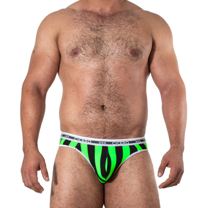SF0010 Slip rayas negro con verde neon skinit resorte Cícero