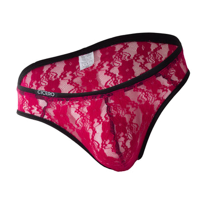 SL0022 Slip Encaje Rojo