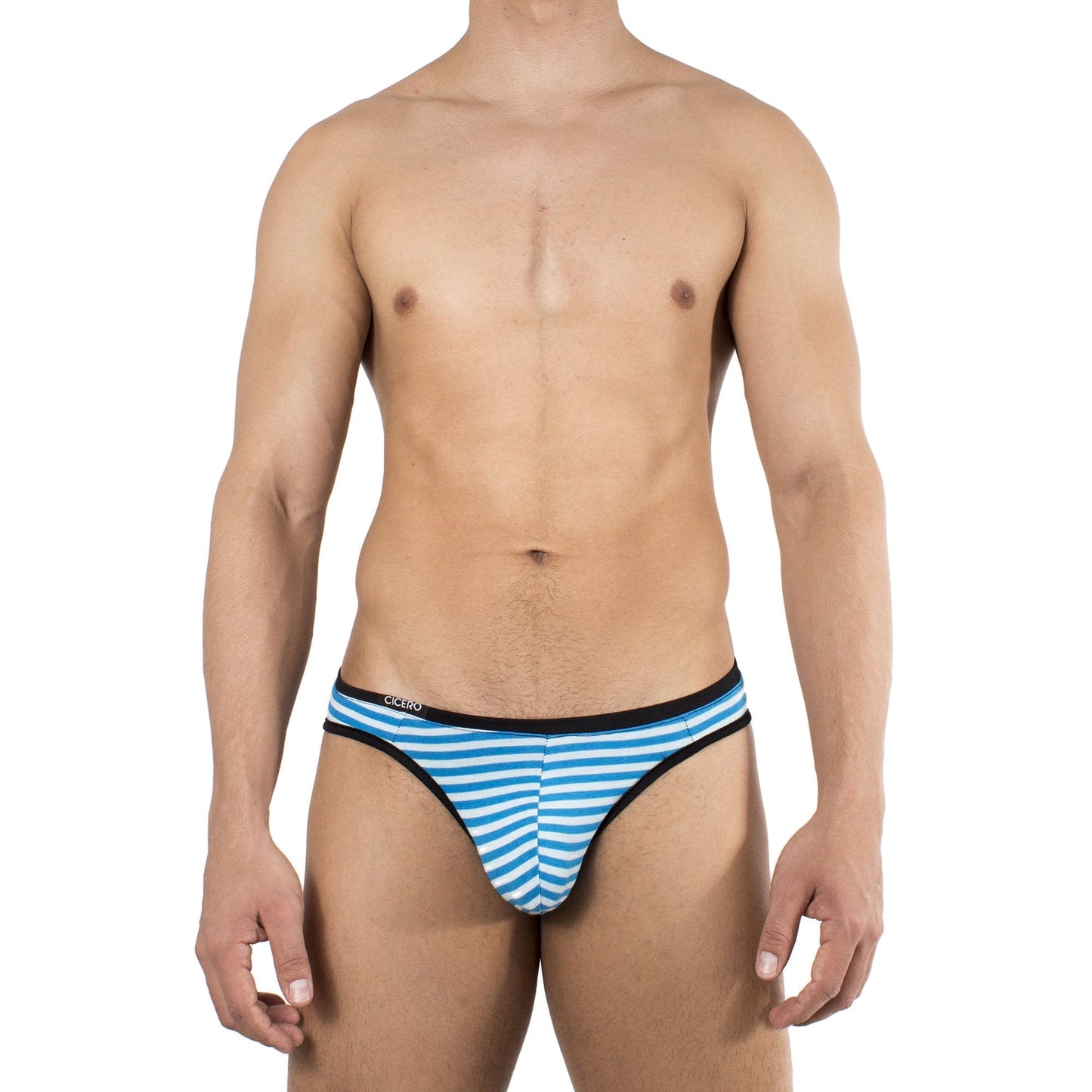 SL0058 Slip Cousteau rayas azul celeste y blanco comfort