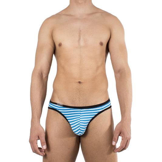 SL0058 Slip Cousteau rayas azul celeste y blanco comfort