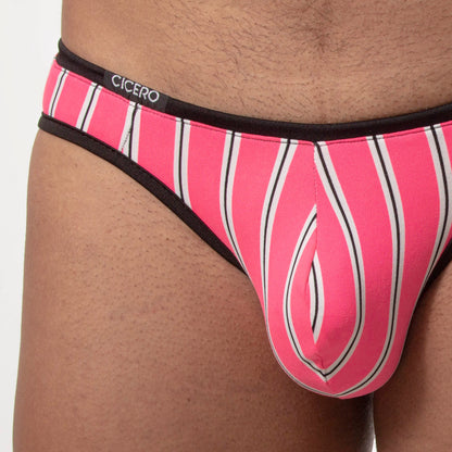 SL0060 Slip Bonet rayas rosa neon blanco y negro skinit