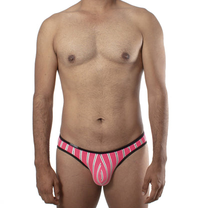 SL0060 Slip Bonet rayas rosa neon blanco y negro skinit