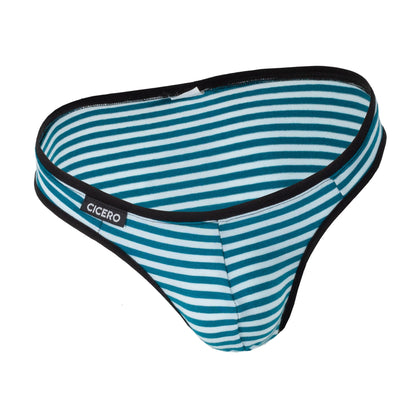 SL0062 Slip Rackham rayas turquesa con blanco comfort