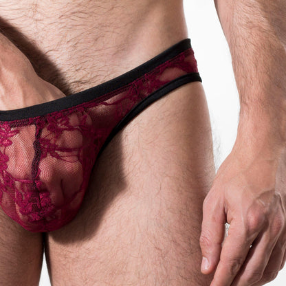 SL0085 Slip Encaje Vino