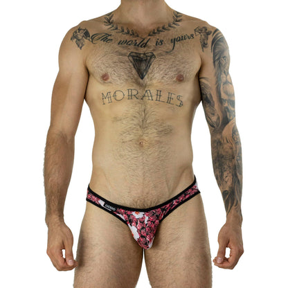 SL0094 Slip Agua de Jamaica estampado flores rojo rosa