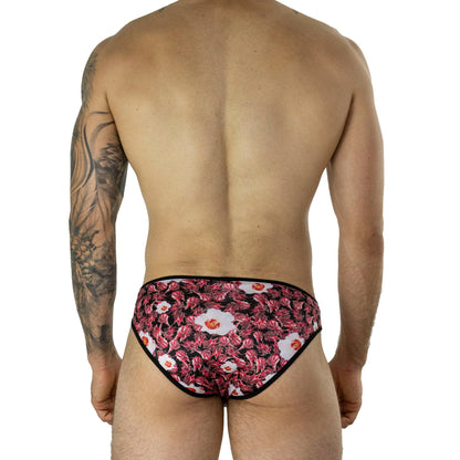 SL0094 Slip Agua de Jamaica estampado flores rojo rosa