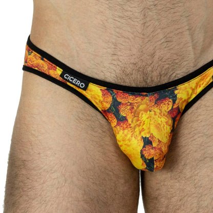 SL0095 Slip Cempasuchil estampado flores amarillo naranja SKINIT