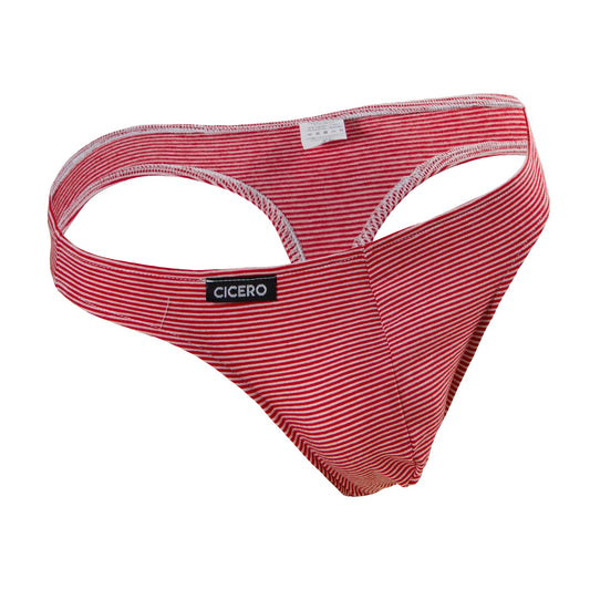 TX0042 Tanga Día y noche rayas delgadas rojo y blanco comfort