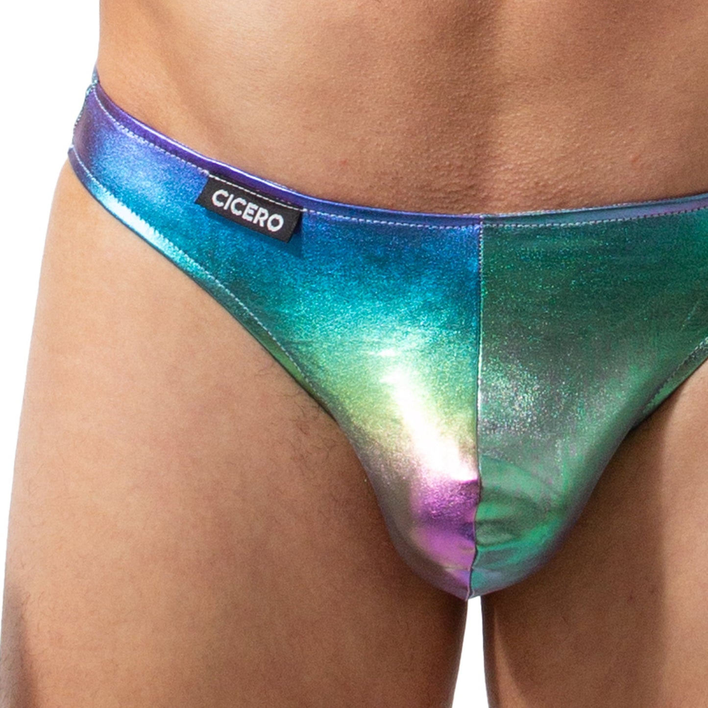 TX0046 Tanga arcoiris metalizado
