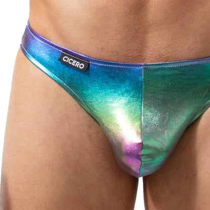TX0046 Tanga arcoiris metalizado